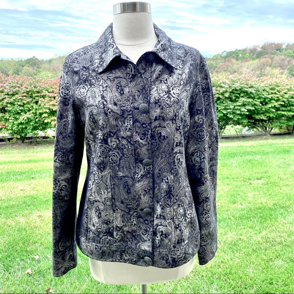 Chicos Jacket Black & Silver Design